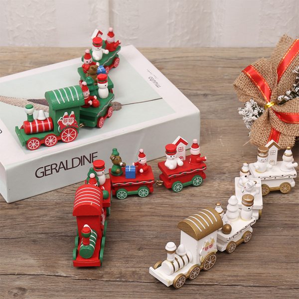 Christmas wooden train decorations